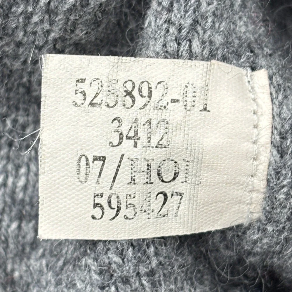 Banana Republic Sweater Mens Medium Gray Striped Cashmere Angora V Neck Knit Top